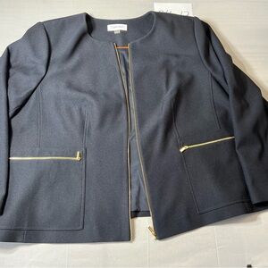 Calvin Klein Black Blazer with Gold Accents